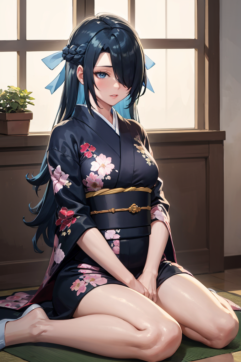 21531-3182077748-masterpiece, best quality, absurdres, AzumaFubuki, long hair, hair over one eye, hair ribbon, indoors, kimono, hair flower, flor.png